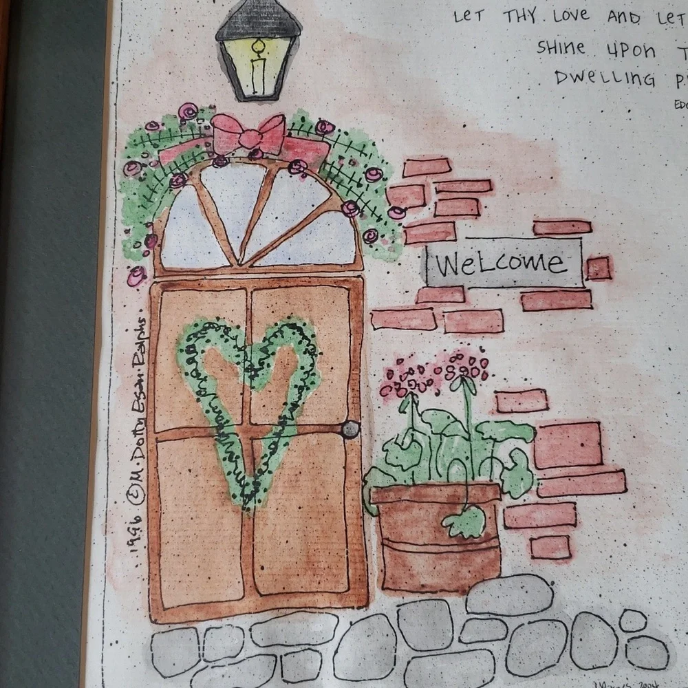 Hand Painted Framed Water Color Wall Art